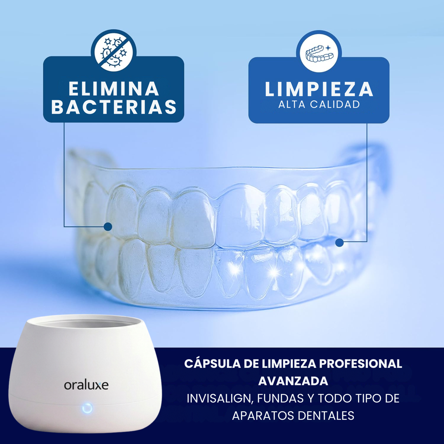Oraluxe™ Tu aparato parece limpio. No lo está.